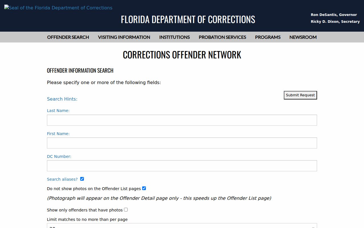 Florida corrections offender search for Madison County criminal records