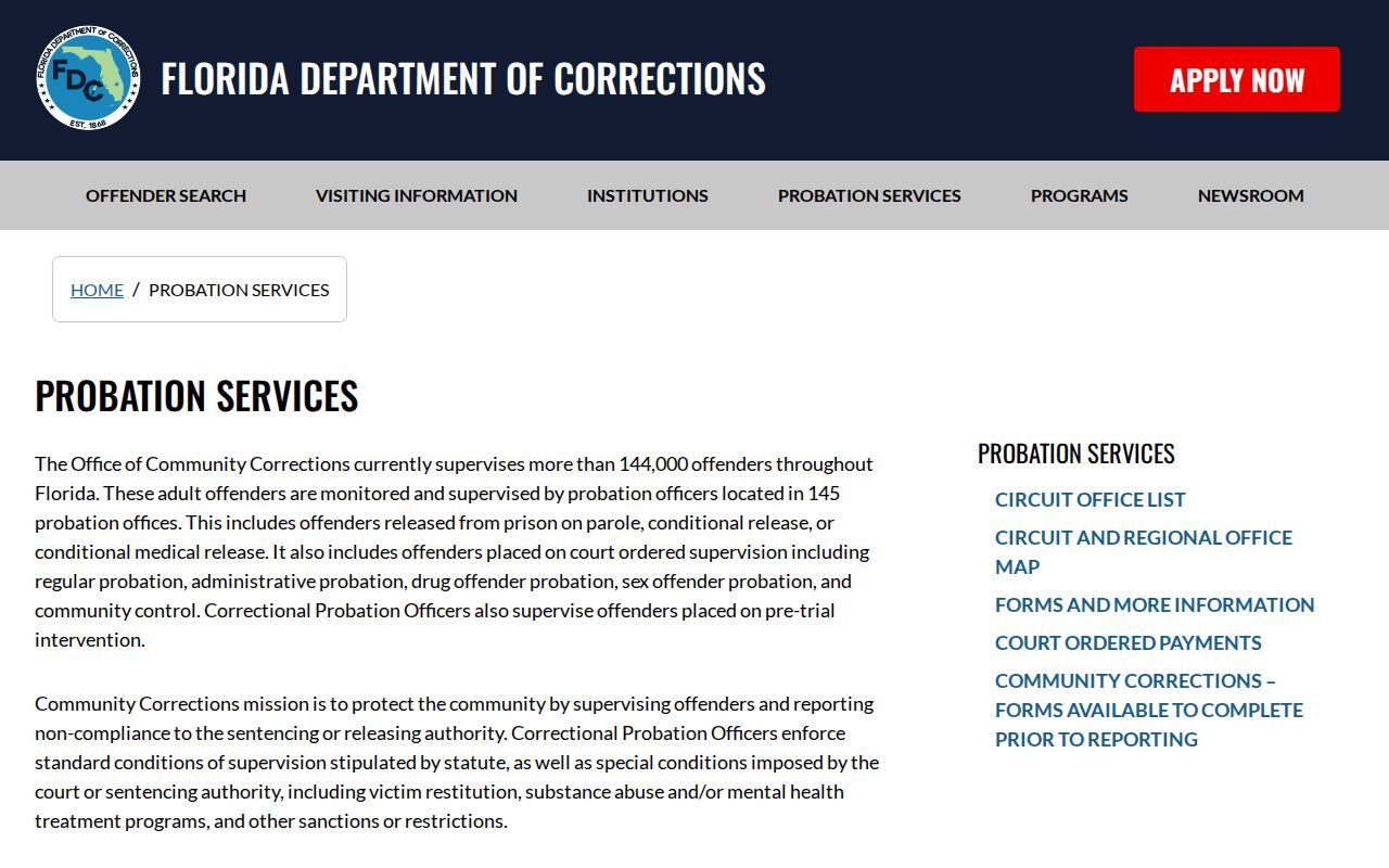 Florida Community Corrections information for Madison County criminal records