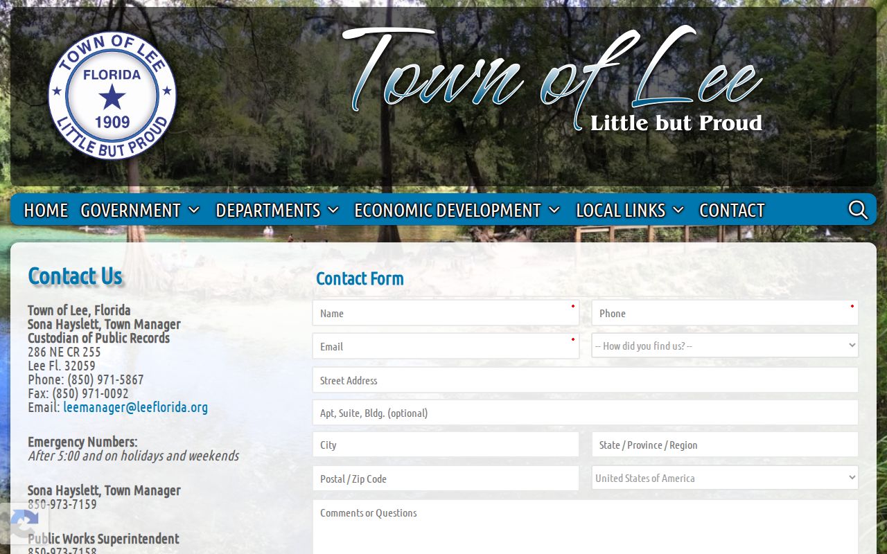 Lee criminal records town custodian contacts