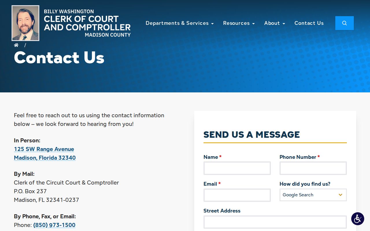 Madison County criminal court case clerk contact