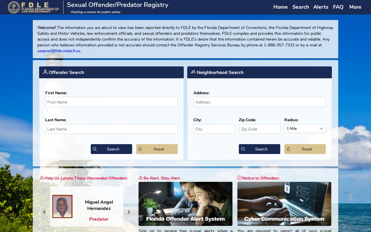 Madison County sex offender search FDLE registry
